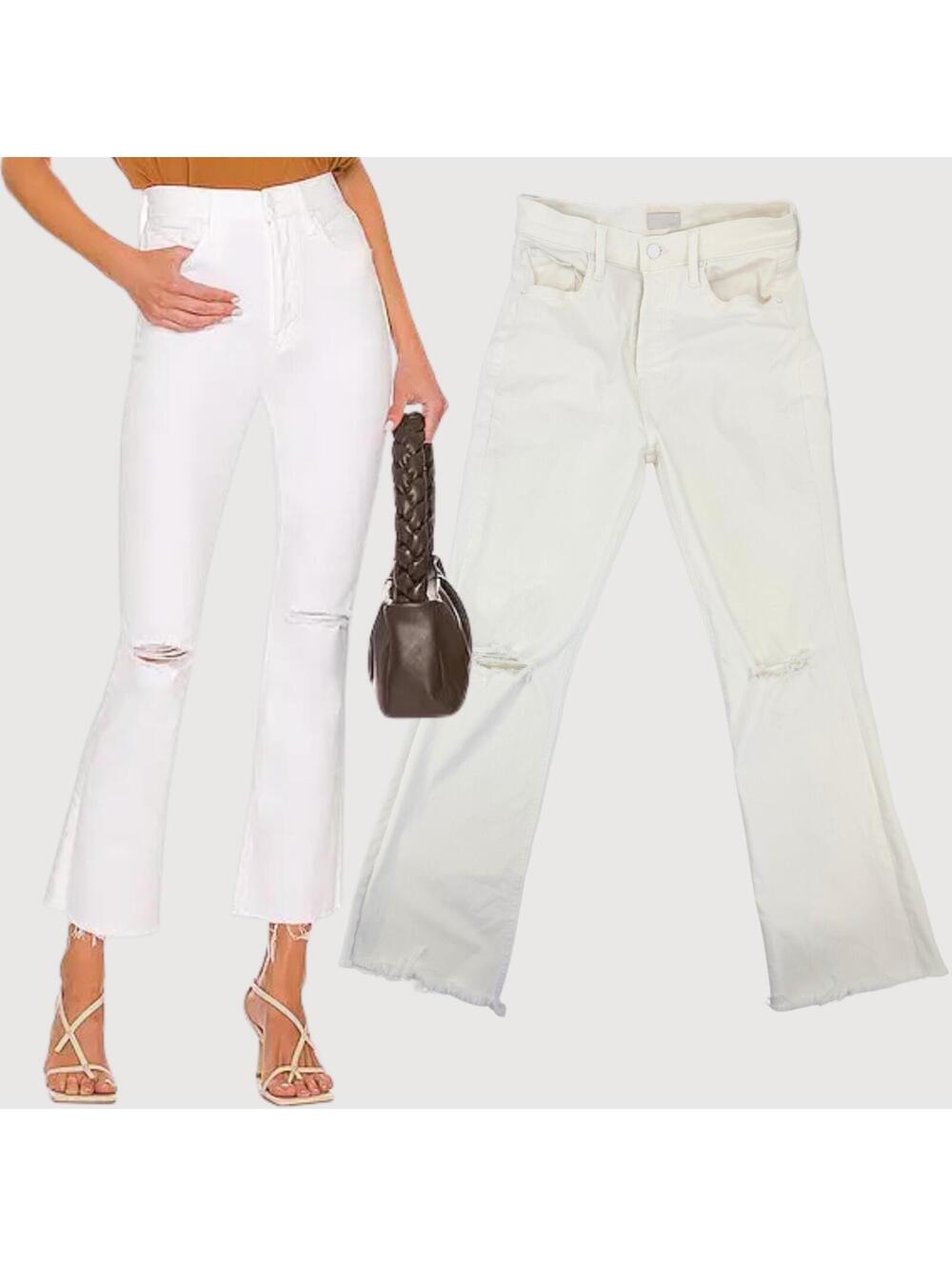 Mother The Tripper Ankle Fray Jeans White 28